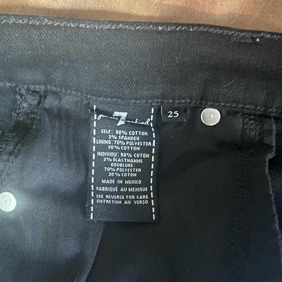 7 For All Mankind Mid-Rise Cutoff Shorts in Black - Picture 6 of 15